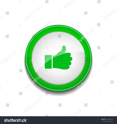 Green Thumbs Up Sign Vector Web Button