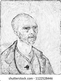 Vincent Van Gogh Selfportrait Dedicated Paul Stock Illustration