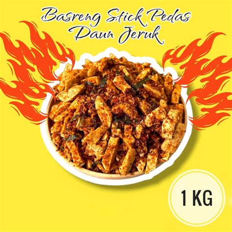 Jual 1 KG Bastick Premium Pedas Daun Jeruk JEDEPE Basreng Stick 1kg