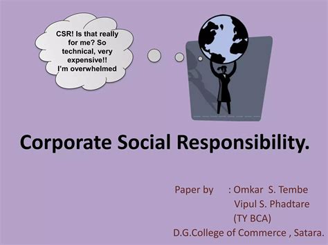 Corporate Social Responsibility Ppt