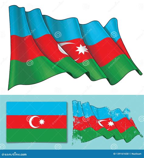 Waving Flag Of Azerbaijan Stock Vector Illustration Of Flag 139161658