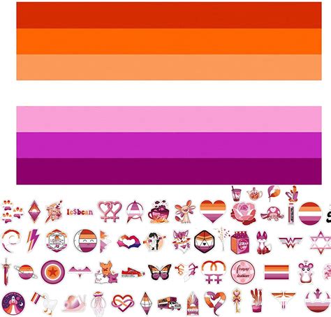 Goldrock Lesbian Flag Sticker Set Lesbian Flagge X Cm St Ck