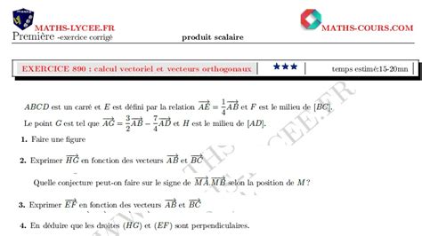 Produit Vectoriel Exercices Corrigés Pdf