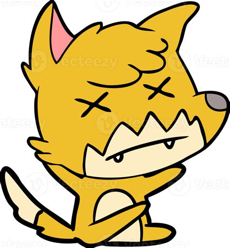 Cartoon Cross Eyed Fox 45012149 Png