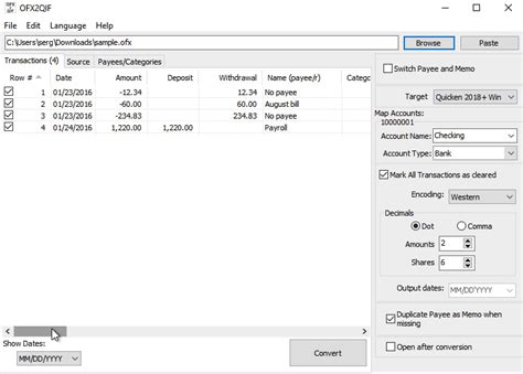 Convert Ofx To Qif And Import Into Quicken