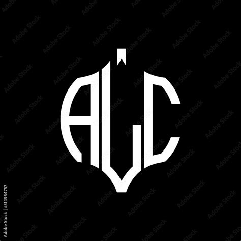 ALC letter logo. ALC best black background vector image. ALC Monogram ...