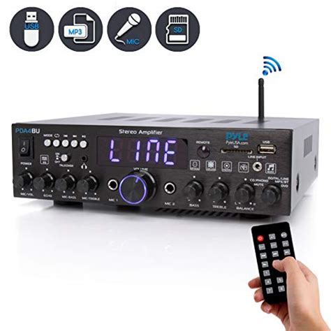 Wireless Bluetooth Home Stereo Amplifier – Multi-Channel 200 Watt Power Amplifier Home Audio ...