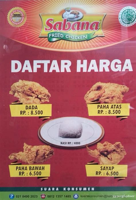 Selalu Diperbarui Menu Sabana Fried Chicken Bogor Tengah Bogor