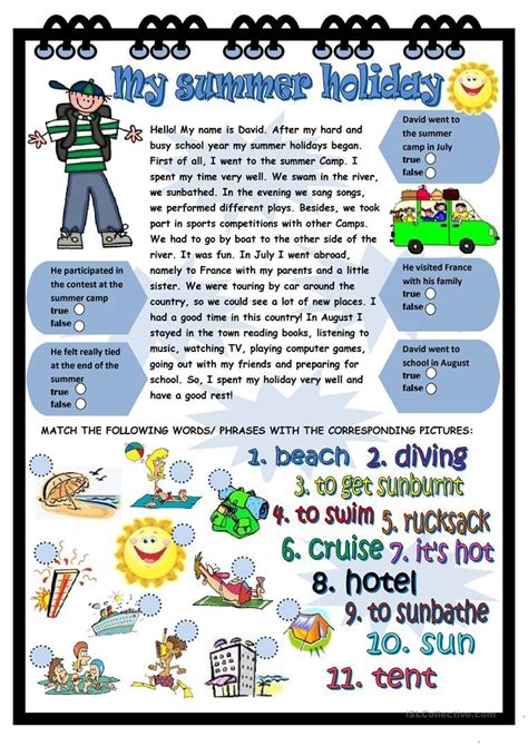 My Summer Holiday Worksheet Free Esl Printable Worksheets Made By Teachers Holiday