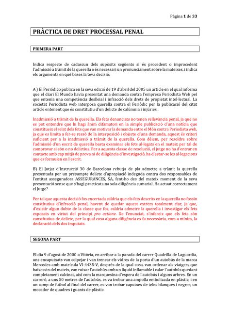 Simulaciones de práctico muy útil PRÀCTICA DE DRET PROCESSAL PENAL