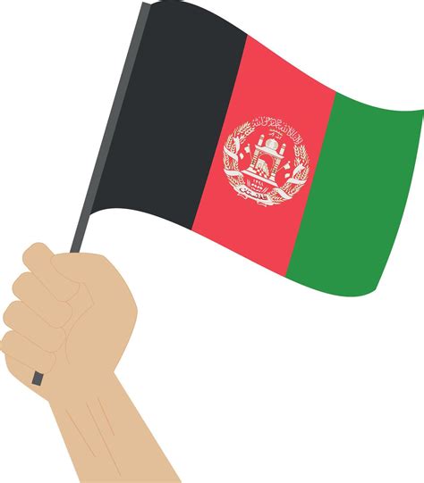 Hand Holding And Raising The National Flag Of Afghanistan 44238676