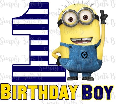 Minion Birthday Boy First Birthday Instant Download Printable