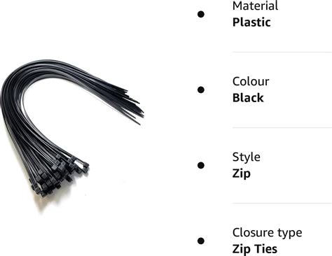 Black Plastic Cable Ties Long And Wide Extra Large Zip Ties Wrap Extra