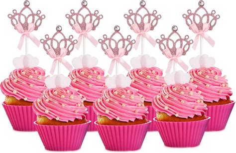 Amazon Hokpa Cupcake Toppers Glitter Crown Princess Cake Picks