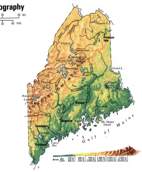 Free Topographic Map Of Maine Gennie Clementine