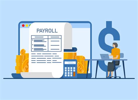 Payroll System Concept Businesswoman Sitting With Online Payroll