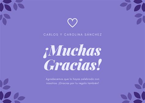 Plantillas de tarjetas de agradecimiento de boda | Canva