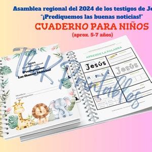 Asamblea Del 2024 prediquemos Las Buenas Noticias Cuaderno Para Niños