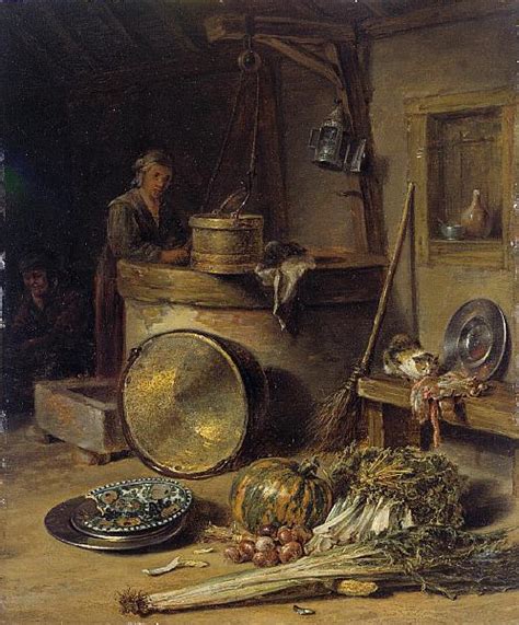 Peasant Interior With Woman At A Well C C Willem Kalf