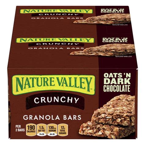 Nature Valley Crunchy Oats N Dark Chocolate Granola Bars 18 Count