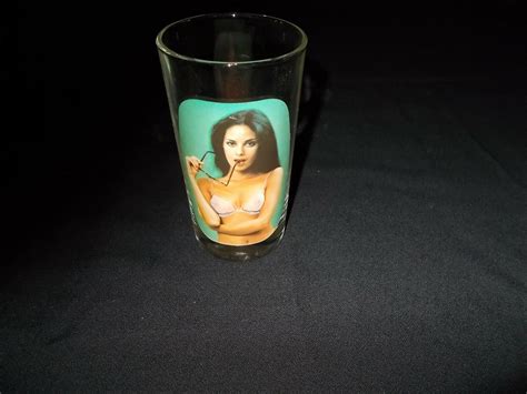 Vintage Peek A Boo Naked Woman Nude Pin Up Girl Bar Drinking Glass Risque Female