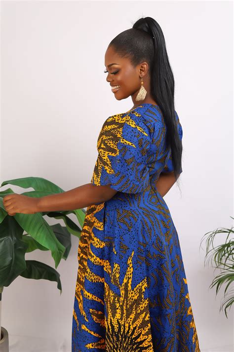 Titi African Print Maxi Dress Afrothrone