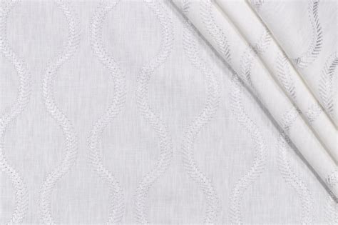 Pk Lifestyles Flourish Embroidered Drapery Fabric In Platinum