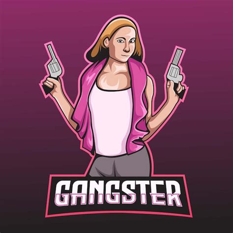 Premium Vector Girl Gangster Esport Logo Mascot Design