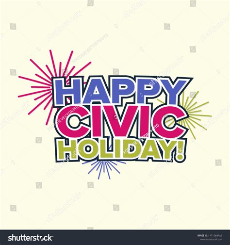 Vektor Stok Happy Civic Holiday Fireworks Tanpa Royalti