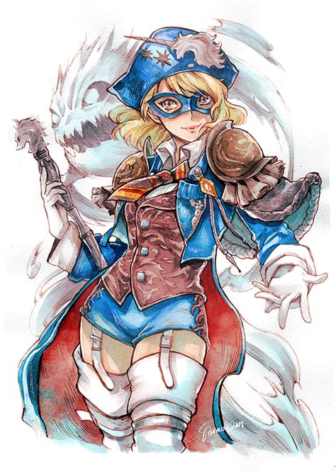 Blue Mage Final Fantasy And 1 More Drawn By Saosaowee Danbooru