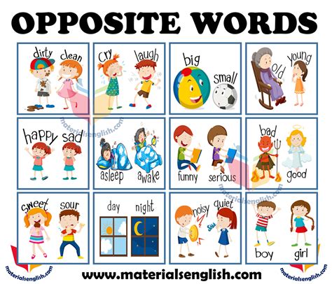 Opposite Words In English Materials For Learning English