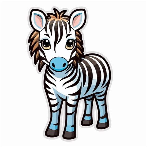 Premium Vector Zebra Sticker Design Graphic Cute Happy Kawaii Style