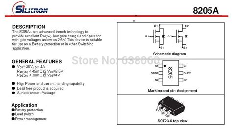 Electrical Battery Protection MOSFET 8205A Replacement Valuable