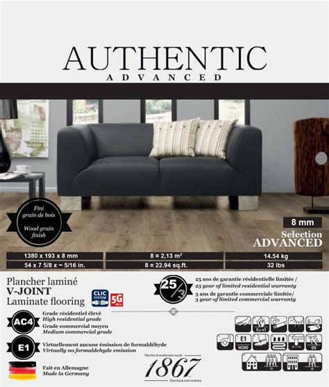 Authentic Laminate Flooring Collection 5G Clic 1867 Floors