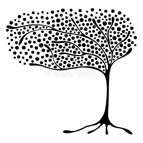 Vector Hand Drawn Illustration Decorative Ornamental Stylized Tree