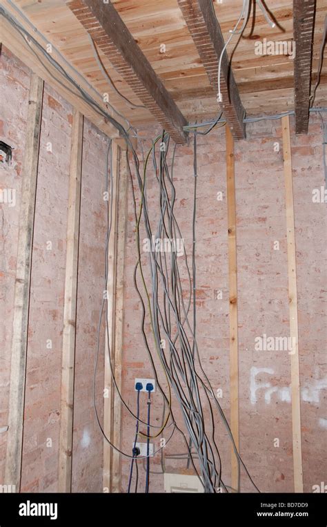 New Electrical Wiring In A House Renovation Project Stock Photo Alamy