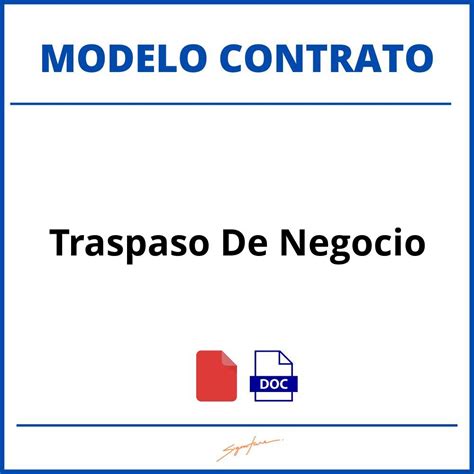 Como Hacer Un Contrato De Traspaso De Negocio Modelo