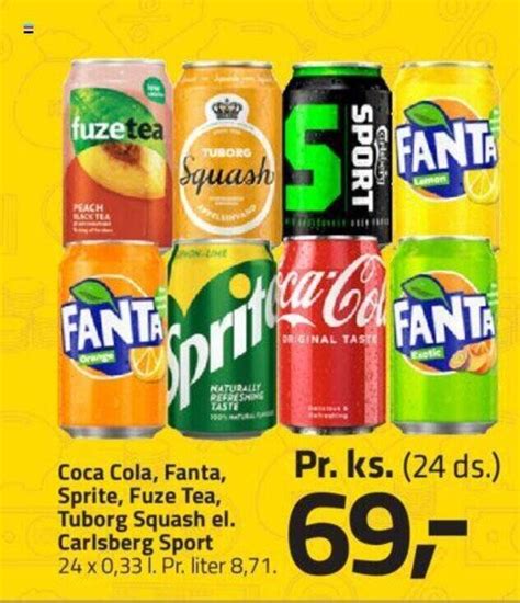 Coca Cola Fanta Sprite Fuze Tea Tuborg Squash El Carlsberg Sport