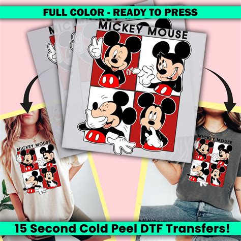 Mickey Mouse Dtf Transfer Disney Ready To Press Disneyworld