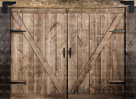 Rustic Distressed Wood Barn Door Photography Backdrop Double Doors