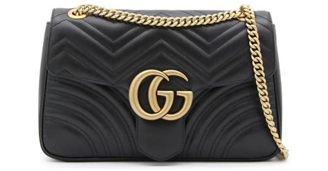 Gucci Black Leather Marmont Crossbody Bag Lyst UK