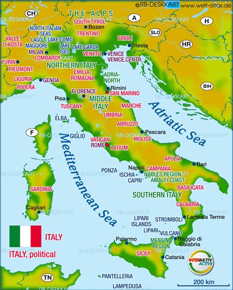 Map Of Italy Country Welt Atlasde