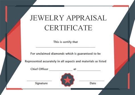 18 Jewelry Appraisal Certificate Templates Pdf Word Excel Free