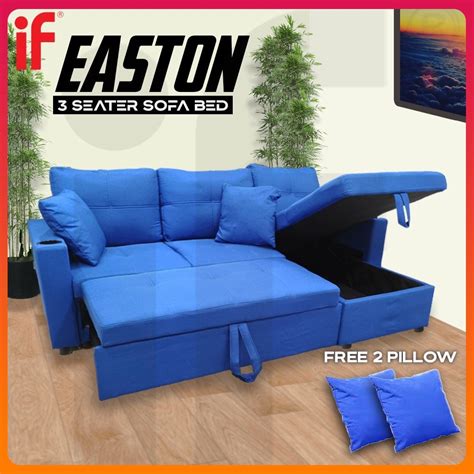 New Launch Free 2 Pillow If Easton 7 Feet 3 Seater L Shape Fabric