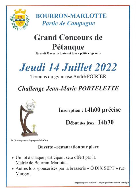 Grand Concours De P Tanque Bourron Marlotte