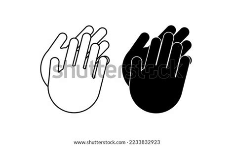 Outline Silhouette Clapping Hand Icon Set Stock Vector (Royalty Free ...