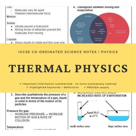 Chapter Thermal Physics Igcse Physics Revision Note