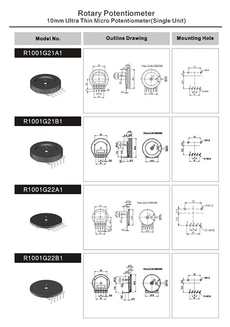 Taiwan Manufacturer Of Rotary Potentiometers Mm Ultra Thin Micro