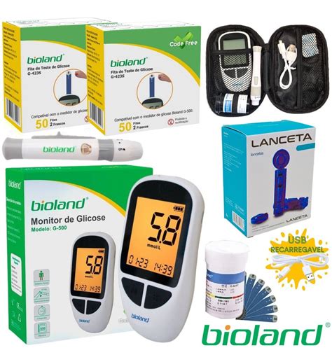 Kit Medidor Glicemia Monitor Glicose Tiras Lancetas Love Sa De