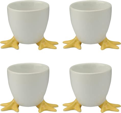 Bia 4 Piece Chicken Feet Egg Cups 5 X 5 X 5 Cm Yellow 4 Set Home And Kitchen